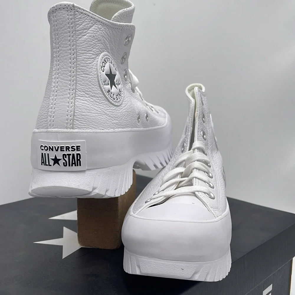 Converse WMNS CTAS LUGGED 2.0 HI WHITE/EGRET/BLACK A03705C Platforms Sneakers